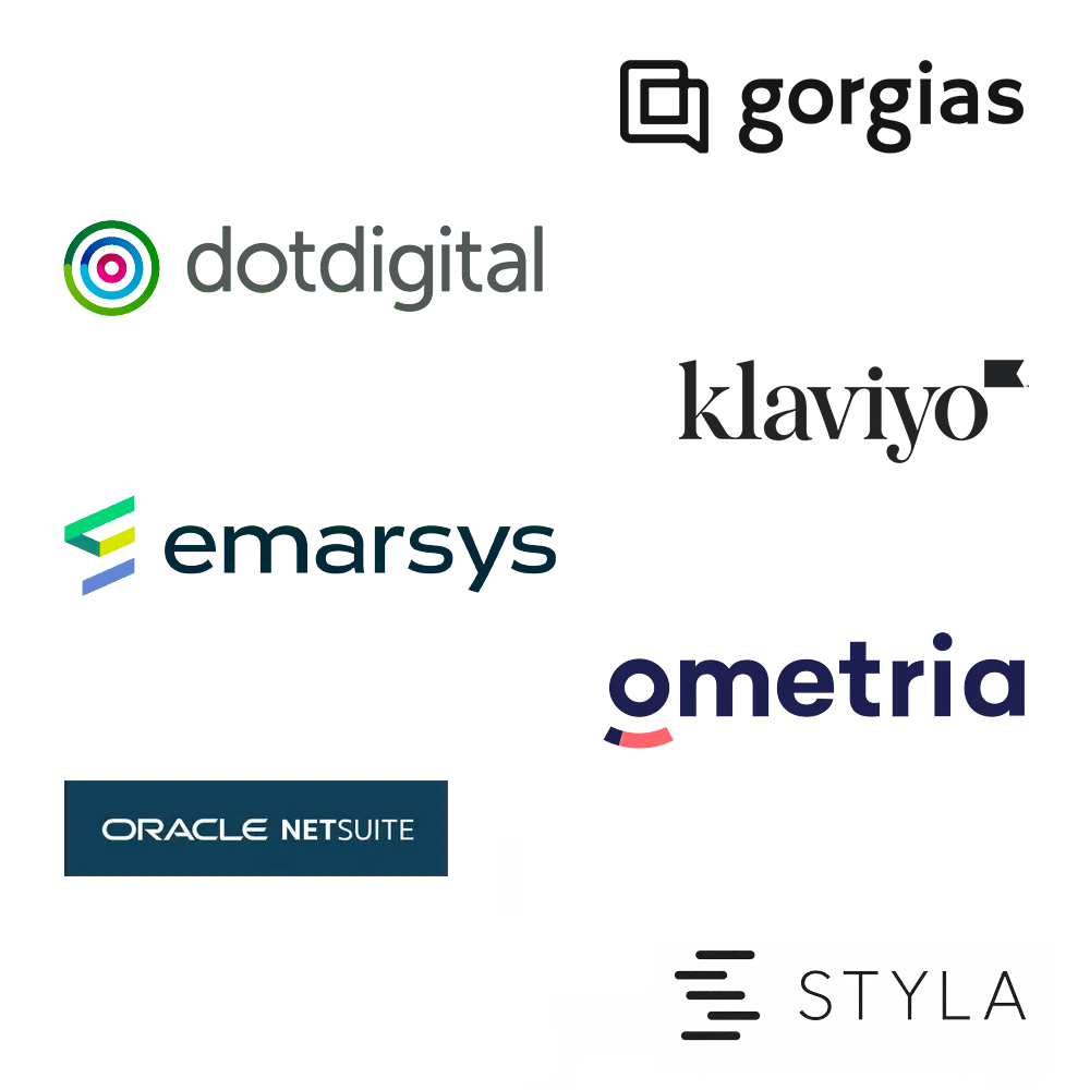 Gorgias, Dotdigital, Klaviyo, Emarsys, Ometra, Styla