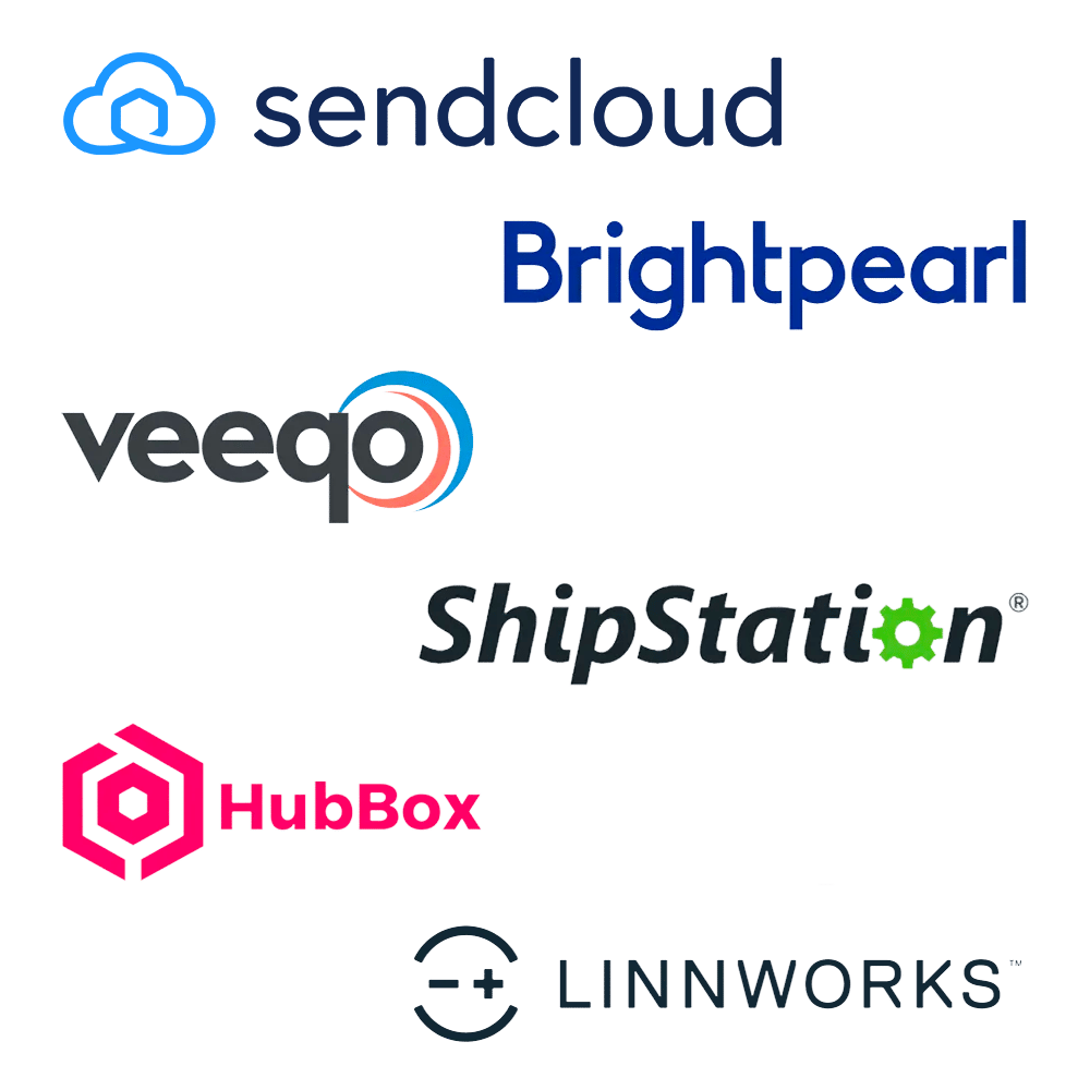 Sendcloud, Brightpearl, Shipstation, Hubbox, Linnworks